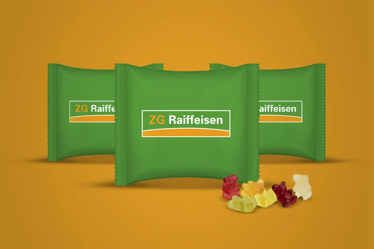 ZG Raiffeisen Werbegeschenk Gummibärchen